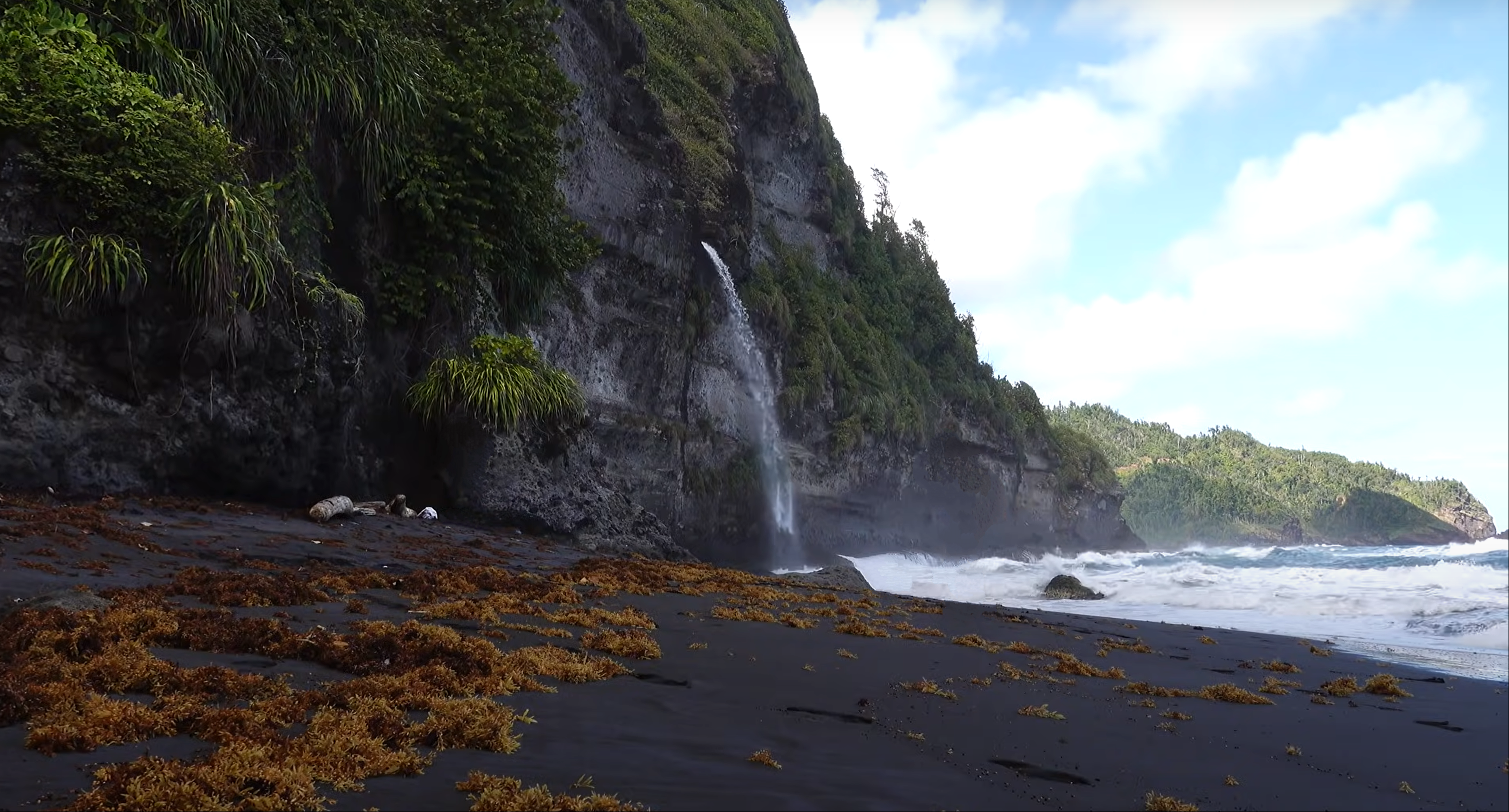 The Secret Beach below the Wavine Cyrique Falls in Dominica